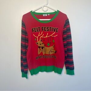 Christmas sweater felt festive might delete later junior 2XL